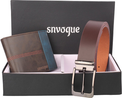 

SNVOGUE Belt, Wallet Combo(Brown)
