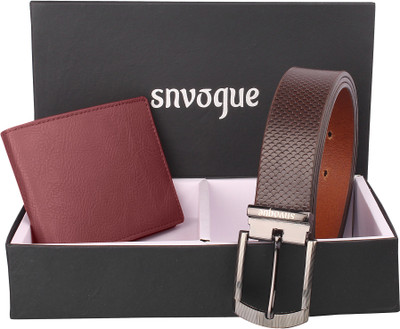 

SNVOGUE Belt, Wallet Combo(Brown)