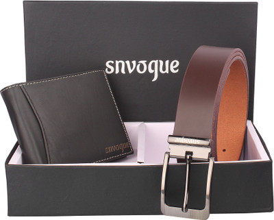 

SNVOGUE Belt, Wallet Combo(Brown)