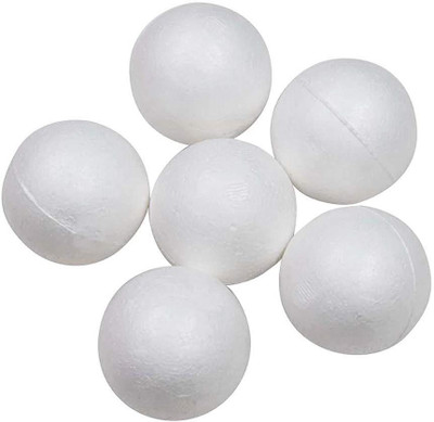 AsianHobbyCrafts Thermocol Balls for Model Making, Party Decorations, Carnivals, Celebrations, School Projects, etc (6 Pieces, 2-inch)