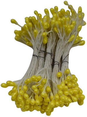 

AsianHobbyCrafts Flower Making Pearl Shining Pollens Pack of 10 Bunches (500pcs Approx.) Yellow