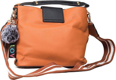 

REYU 0range pom handbag for women Shoulder Bag(Orange, 15 L)