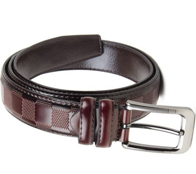 

Cyclone Men Casual Maroon Genuine Leather Belt, Red