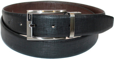 

Torque Dzinte Men Formal Black Genuine Leather Reversible Belt
