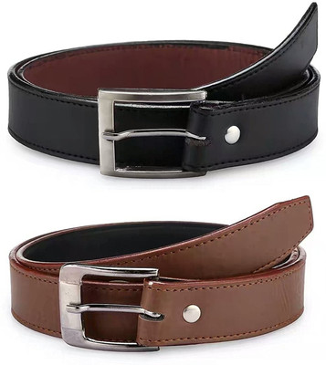 

Royal Men Formal Black, Tan Synthetic Belt, Multicolor