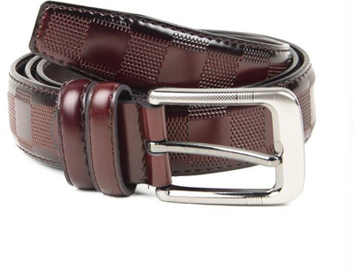 

Cyclone Men Casual Brown Genuine Leather Belt, Red