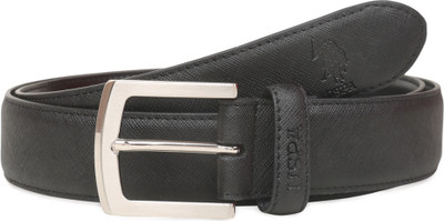 U.S. Polo Assn Men Casual Brown, Black Genuine Leather Reversible Belt