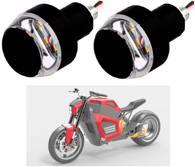 SM FASHION Yellow Motorcycle LED/ Bike Handlebar / Handle Weight Light Indicators / Bar End Turn Signal Grip 102 Bike Handlebar Weights(2 Yellow)