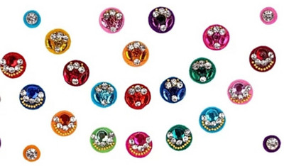 

beauty gold crystal stone designer bindi for beautiful lady & girl forehead, nails Multicolor Bindis(mugli marathi, bengali bindi, Bollywood style)