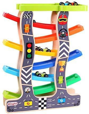 

Webby Wooden Ramp Car Race Track Set Toy - Large(Multicolor)