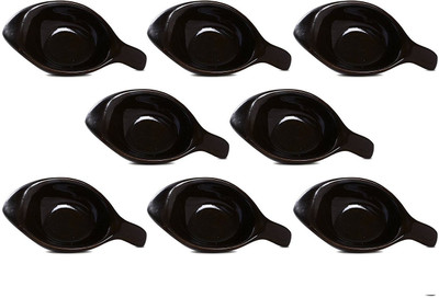 

caffeine Dip and Sauce Diva Serving Bowl in Black Glossy (Set of 8) Ceramic Bowl Set(Black, Pack of 8)