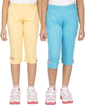 

Ocean Race Capri For Girls Solid Cotton(Multicolor, Yellow & aqua