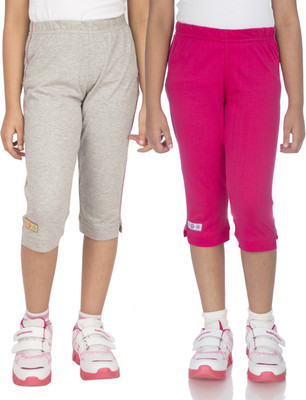

Ocean Race Capri For Girls Self Design Cotton(Multicolor, Hot pink & grey melange