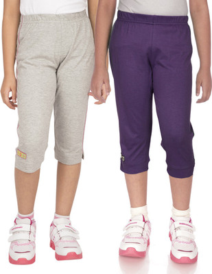 

Ocean Race Capri For Girls Solid Cotton(Grey Pack of 2, Grey melange & grape