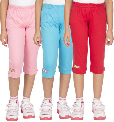 

Ocean Race Capri For Girls Solid Cotton(Multicolor, Light pink & aqua & red