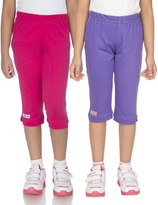 

Ocean Race Capri For Girls Solid Cotton(Multicolor, Hot pink & purple