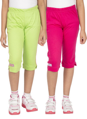 

Ocean Race Capri For Girls Self Design Cotton(Multicolor, Lime green & hot pink