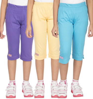 

Ocean Race Capri For Girls Solid Cotton(Multicolor, Yellow & purple & aqua