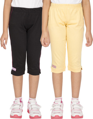 

Ocean Race Capri For Girls Self Design Cotton(Multicolor, Black & yellow