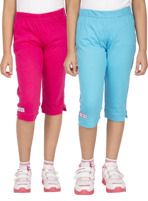 

Ocean Race Capri For Girls Solid Cotton(Multicolor, Hot pink & aqua