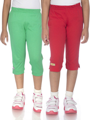 

Ocean Race Capri For Girls Solid Cotton(Multicolor, Red & green