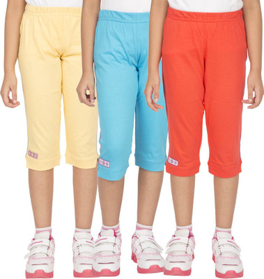 

Ocean Race Capri For Girls Solid Cotton(Multicolor, Yellow & aqua & coral