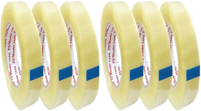 

AutoVHPR Pack of 6 Premium Quality 1 Inches Wide Transparent 100 meter Long Cello Tape CelloTape (Manual)(Set of 6, Transparent)