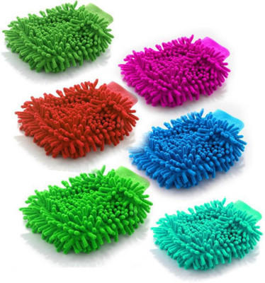 

mayatra's Pack of 6 Microfiber Double Sided Dusting Cleaning Glove for Home Office Kitchen Hotel Glove