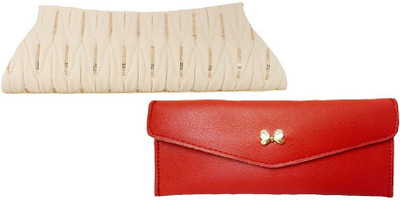 

landloper Casual, Party Red, Beige Clutch, Beige;red