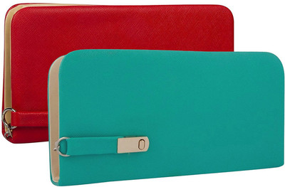 

SALEBOX Casual Red, Green Clutch, Green;red