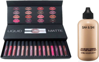 

Sah&Shi Face & Body Foundation with Huda set of 16 Matte Lipsticks(Set of 2)