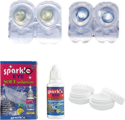 

Sparkle Eye Combo Pack Glossy Green & Sea Blue Monthly Contact Lens(0, Glossy Green, Seal Blue, Pack of 4)