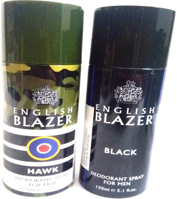 

ENGLISH BLAZER HAWK AND BLACK Deodorant Spray - For Men(300 ml, Pack of 2)