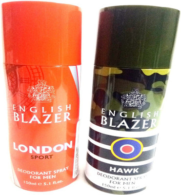 

ENGLISH BLAZER LONDON SPORT AND HAWK Deodorant Spray - For Men(300 ml, Pack of 2)