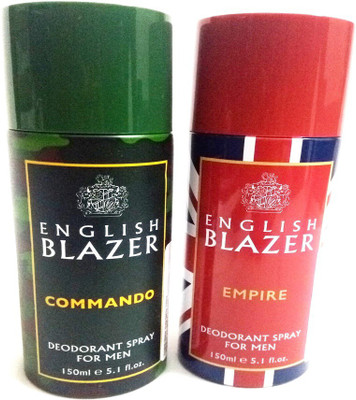 

ENGLISH BLAZER COMMANDO AND EMPIRE Deodorant Spray - For Men(300 ml, Pack of 2)