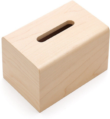

Handicraft 1 Compartments Wooden Tissue Holder Box(Brown)