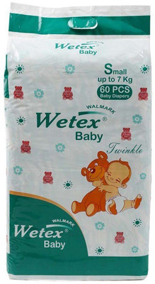 

wetex Baby Diapers Small Size Upto & KG - 60Pcs - S(60 Pieces)