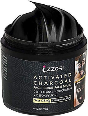 

IZZORI Activated Charcoal Two in One Face Scrub & Pack From Bamboo extracts Helps in Acne Oily Skin Blackheads Treatment Anti Pollution(125 ml)