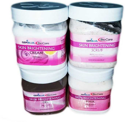 

Biocare Gemblue Skin Brightening Combo of 4(Gel,Cream,Scrub & Mask)(1000 ml)