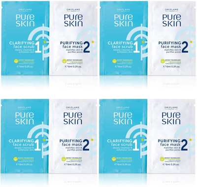 

Oriflame Sweden Pure Skin Clarifying Face Scrub & Purifying Face Mask (Set Of 4) Face Wash(48 ml)