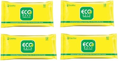 

ECO Bath Alcohol free Hygenic and Antiseptic Large Bathing Wipes in a resealable Pouch (4 X 10 = 40 wipes)(Pack of 40)