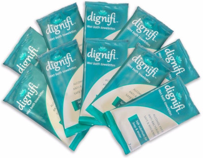 

Dignifi Bath Wipes with Aloe Vera & Olive Oil for complete bath for bedridden patients. (Pack of 10)(Pack of 10)