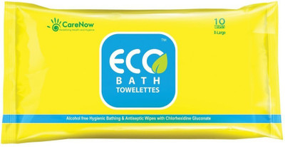 

ECO Bath Towelettes X-Large Pillow Pack - 3 packs x 10 Wipes = 30 Wipes(Pack of 30)