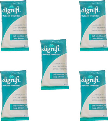 

dignifi Wipes with Aloe Vera & Olive Oil for complete bath for bedridden patients.(Pack of 5)(Pack of 3)