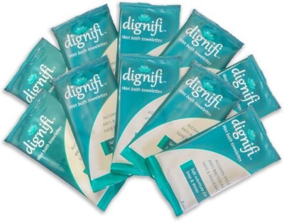 

dignifi Wipes with Aloe Vera & Olive Oil for complete bath for bedridden patients.(Pack of 15)(Pack of 45)