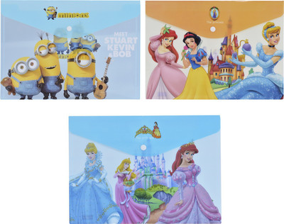 

SN toy zone Plastic Cartoon File Folder(Set Of 3, Mix-color)