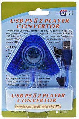 

BVG PS2 Controller Convertor To PC & PS3 2 Player (USB Convertor) Gamepad(Blue, For PS2)
