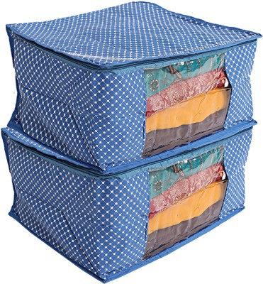 KUBER INDUSTRIES Saree Cover Set of 2 Pcs Cotton Saree Cover (Blue) Set of 2 Pcs CTKTC0927(Blue)