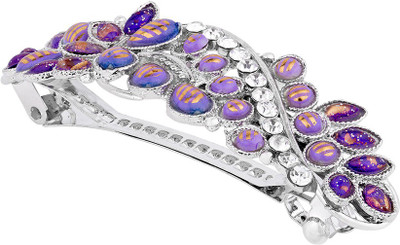 

Voylla Cocktail Hair Clip - Purple Hair Claw(Silver)