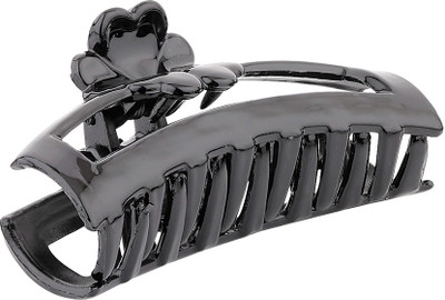 

Voylla Black Hair Clip with Floral Hold Hair Claw(Black)
